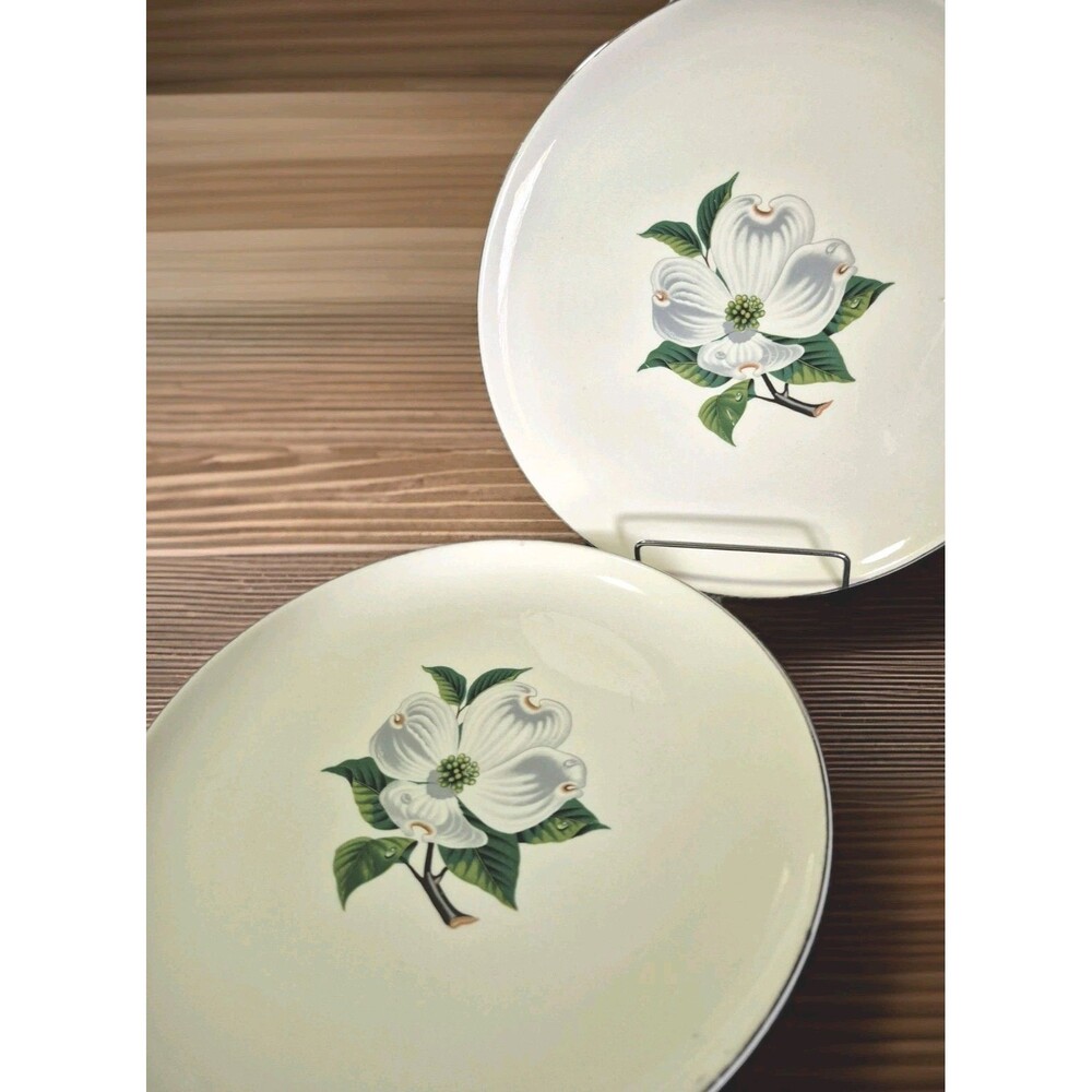 2 Vintage 10" Plates 1950s TAYLOR SMITH TAYLOR Versatile Magnolia Pattern USA - Picture 4 of 7